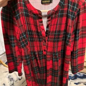 Womens red plaid tunic